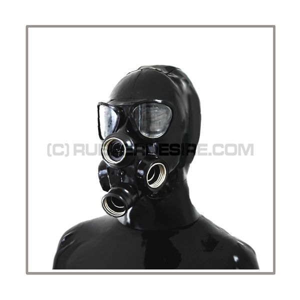 Deluxe gasmask-zipper-hood HR-P4 with four gasmasks threads and three thread cover - model PMK-2TA